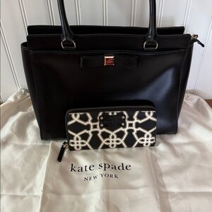 Kate Spade Montford Park Smooth Jovie tote & Moroccan market nada wallet & dusty